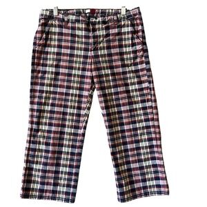 Y2K Womens Pants Tommy Hilfiger Plaid Cropped Size 11